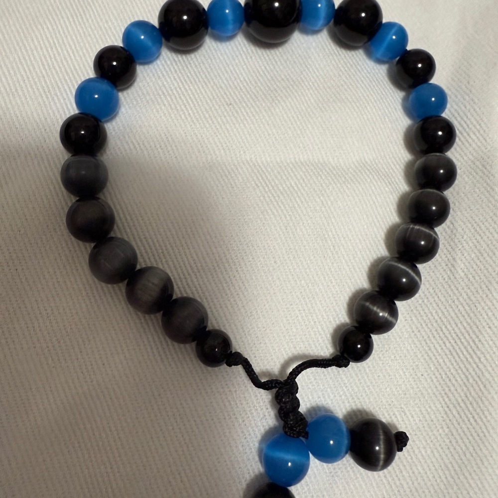 Black and Blue Beaded Bracelet